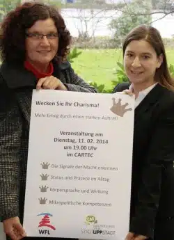 Josie Olk (l.), Wirtschaftsförderung und Daniela Franken (r.), Gleichsstellungsstelle laden zum Infotainment-Abend ein (Foto: Stadt Lippstadt).