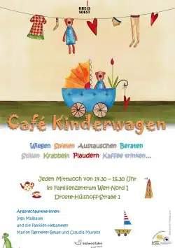 „Café Kinderwagen“ ist das neue Angebot des Kreisjugendamts im Familienzentrum Werl-Nord I (Quelle: Kreis Soest).