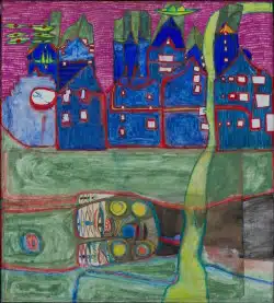 Friedensreich Hundertwasser, Der Traum des toten Indianers, Mischtechnik, 1964 (Quelle: Stadt Hagen)