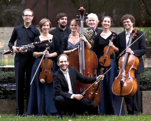 Das Amaryllis Quartett sowie Markus Krusche, Daniel Eß, Alexandra Hengstebeck und Daniel Mohrmann (Foto: Kulturgemeinde Bad Berleburg).