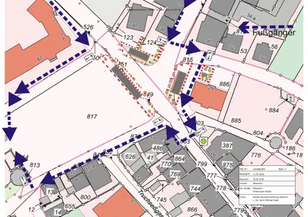 Umleitungsplan für Fußgänger - Quelle: Hansestadt Attendorn
