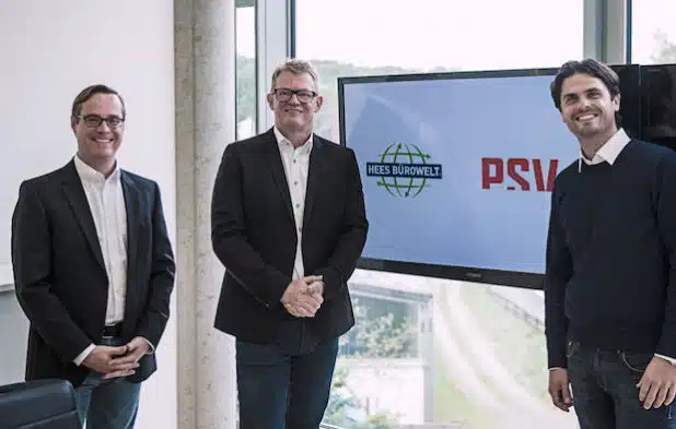 Ermitteln gemeinsam den digitalen Staus quo der Industrie in Südwestfalen: (v.l.) die Geschäftsführer Sebastian Leipold (Hees), Frank Hüttemann (Psv), Florian Leipold (Hees). Quelle: HEES