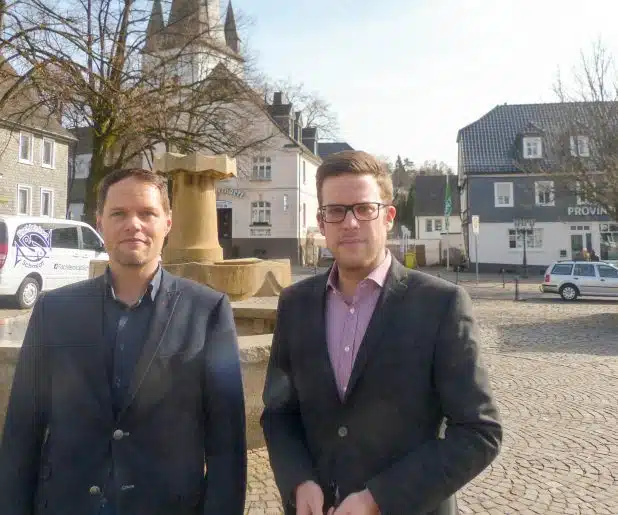 Fordern eine eigene Rettungswache Drolshagen: Michael Köhler (links) und Florian Müller (rechts) vom CDU Stadtverband Drolshagen.