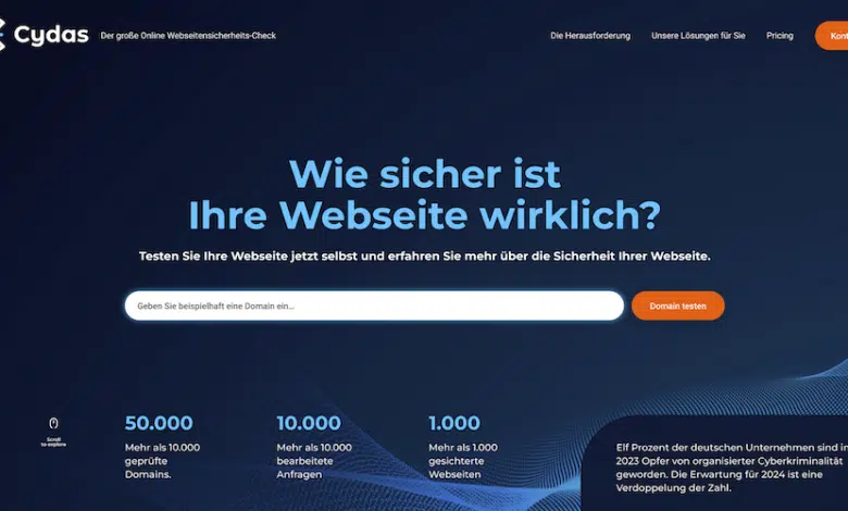 Lüdenscheider Startup Cydas hilft beim DSGVO Homepage Schnelltest.