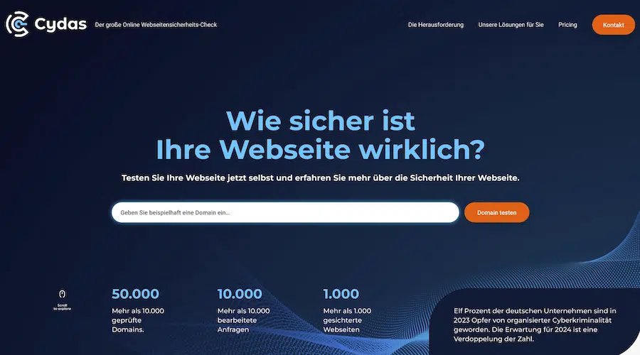 Lüdenscheider Startup Cydas hilft beim DSGVO Homepage Schnelltest.